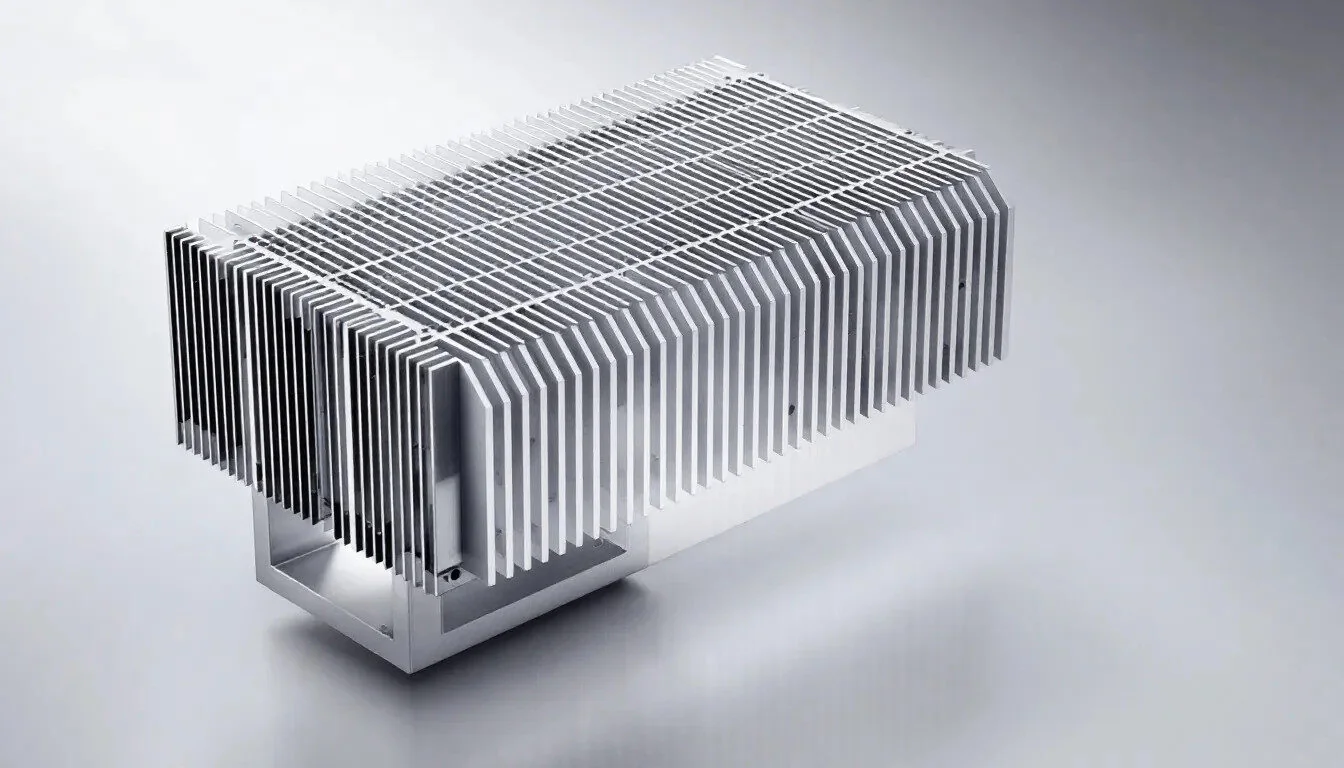 Extruded aluminium heat sink with closely spaced fins