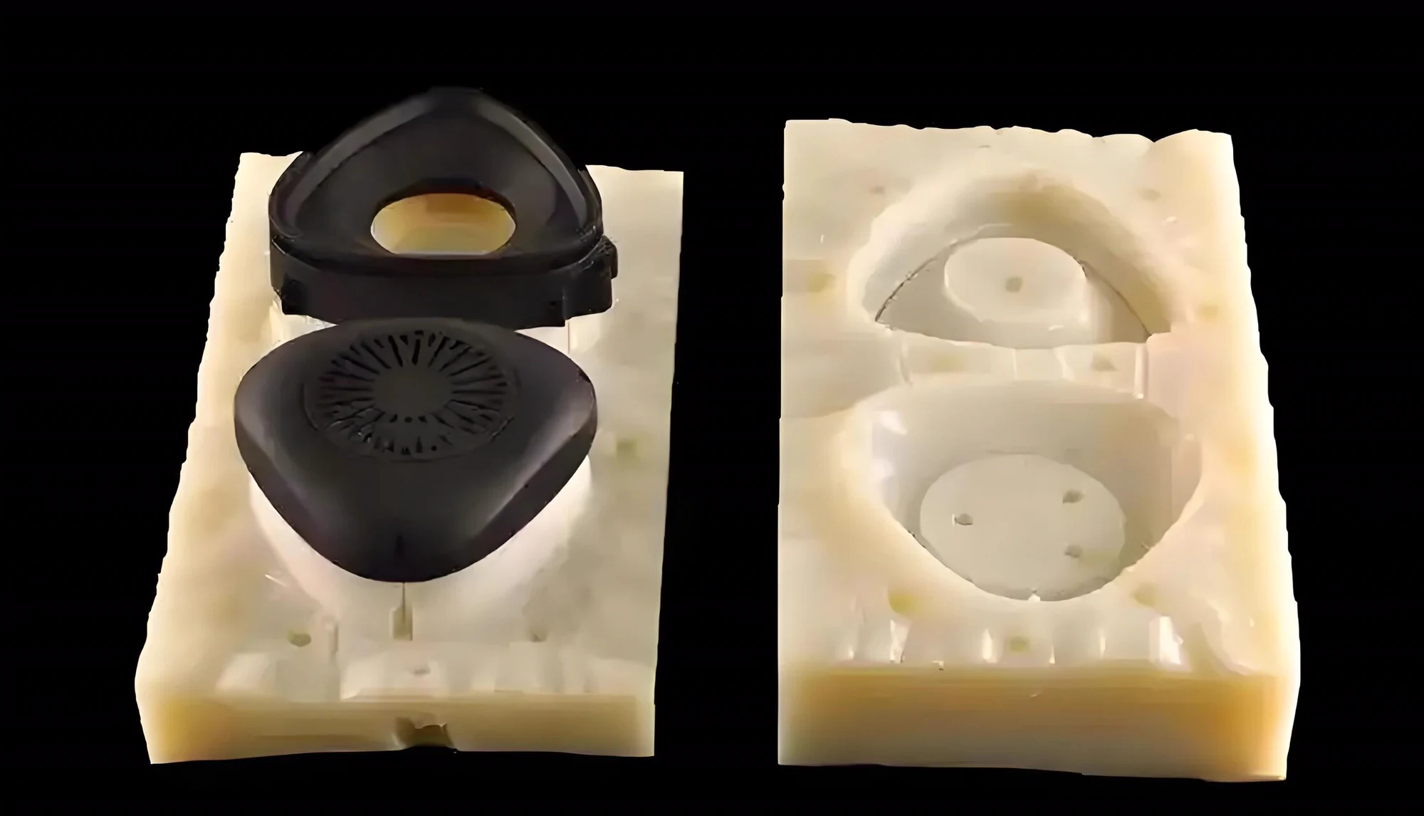 Silicone tooling used for vacuum casting a plastic enclosure
